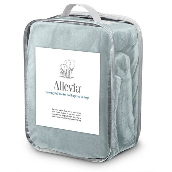 10 LB Weighted LUXURY Soft Fur Throw Blanket - Light Blue